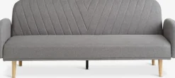 PARADISCanapé convertible PARADIS tissu gris clair/coloris chêne