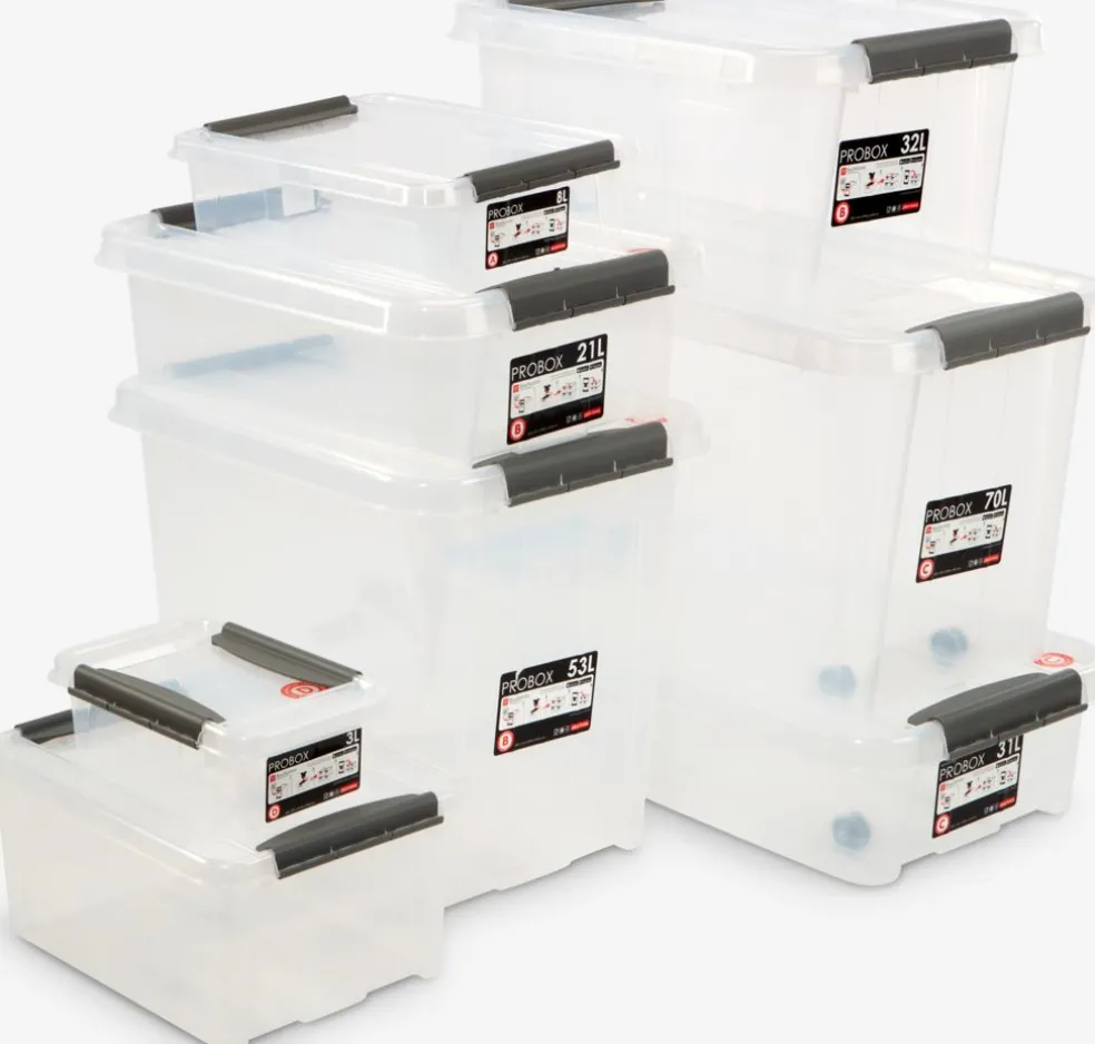 PROBOXBoîte de rangement PROBOX 32L a/couvercle transparent