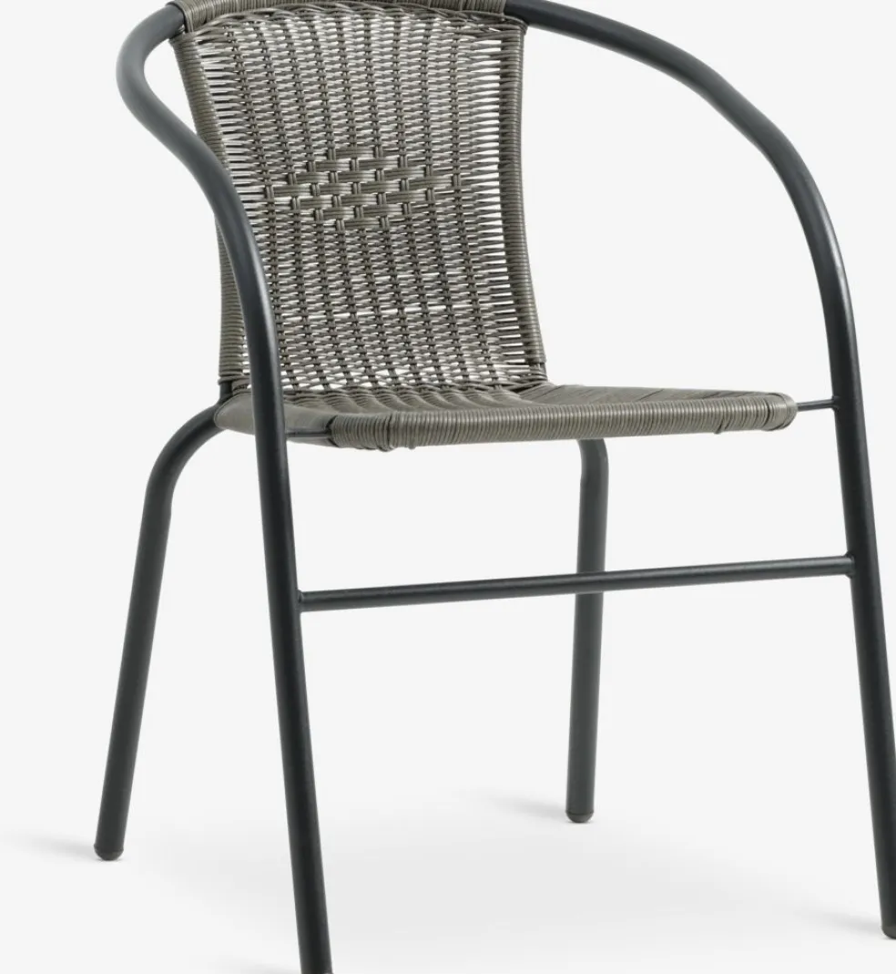 RADSTRUP + GRENAARADSTRUP Ø60 table noir + 2 GRENAA chaises gris