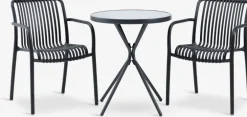 RADSTRUP + NABBENRADSTRUP Ø60 table + 2 NABBEN chaises noir