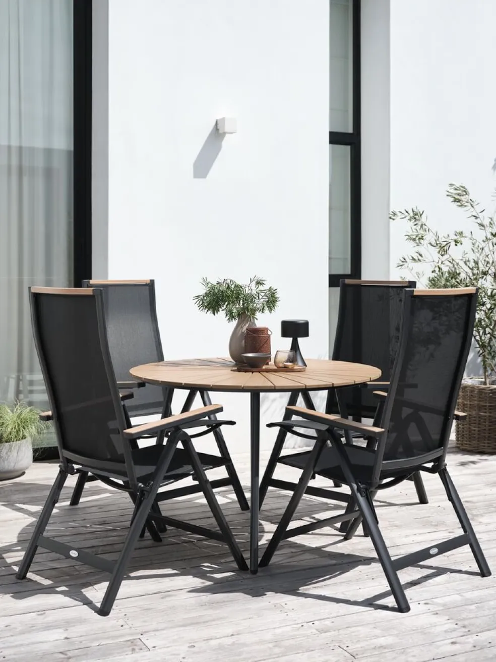 RANGSTRUP + BREDSTENRANGSTRUP Ø110 table naturel/noir + 4 BREDSTEN chaises noir