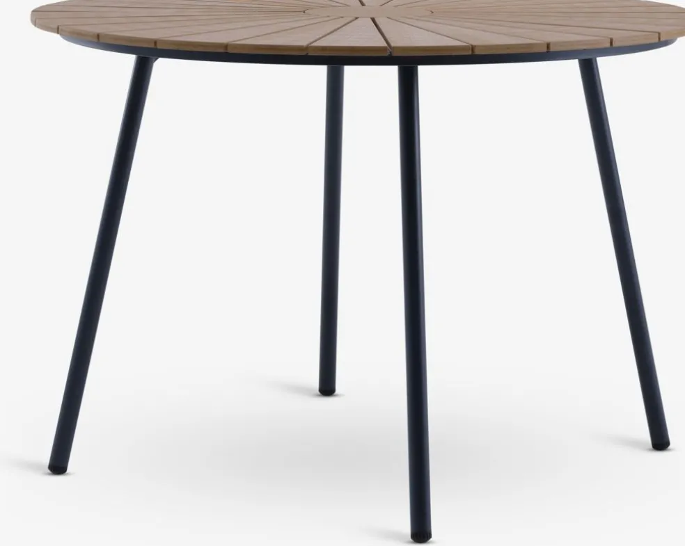 RANGSTRUP + NABERANGSTRUP Ø110 table naturel/noir + 4 NABE chaises empil. n.