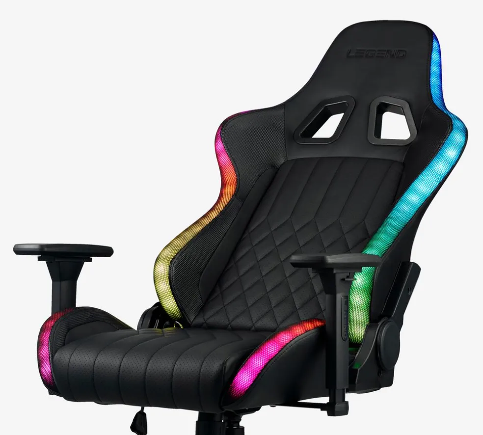 RANUMChaise gaming RANUM a/LED noir/noir