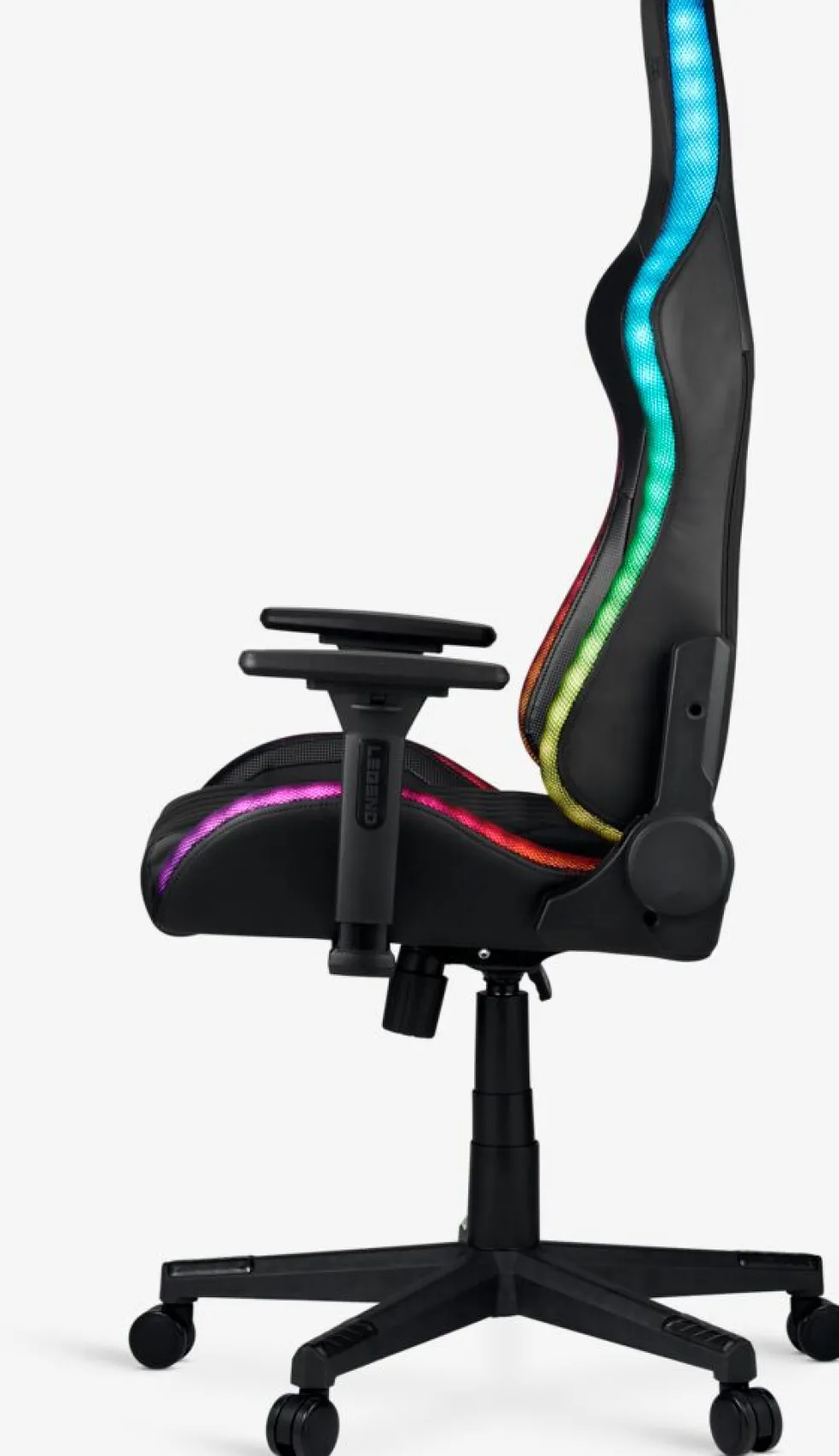 RANUMChaise gaming RANUM a/LED noir/noir