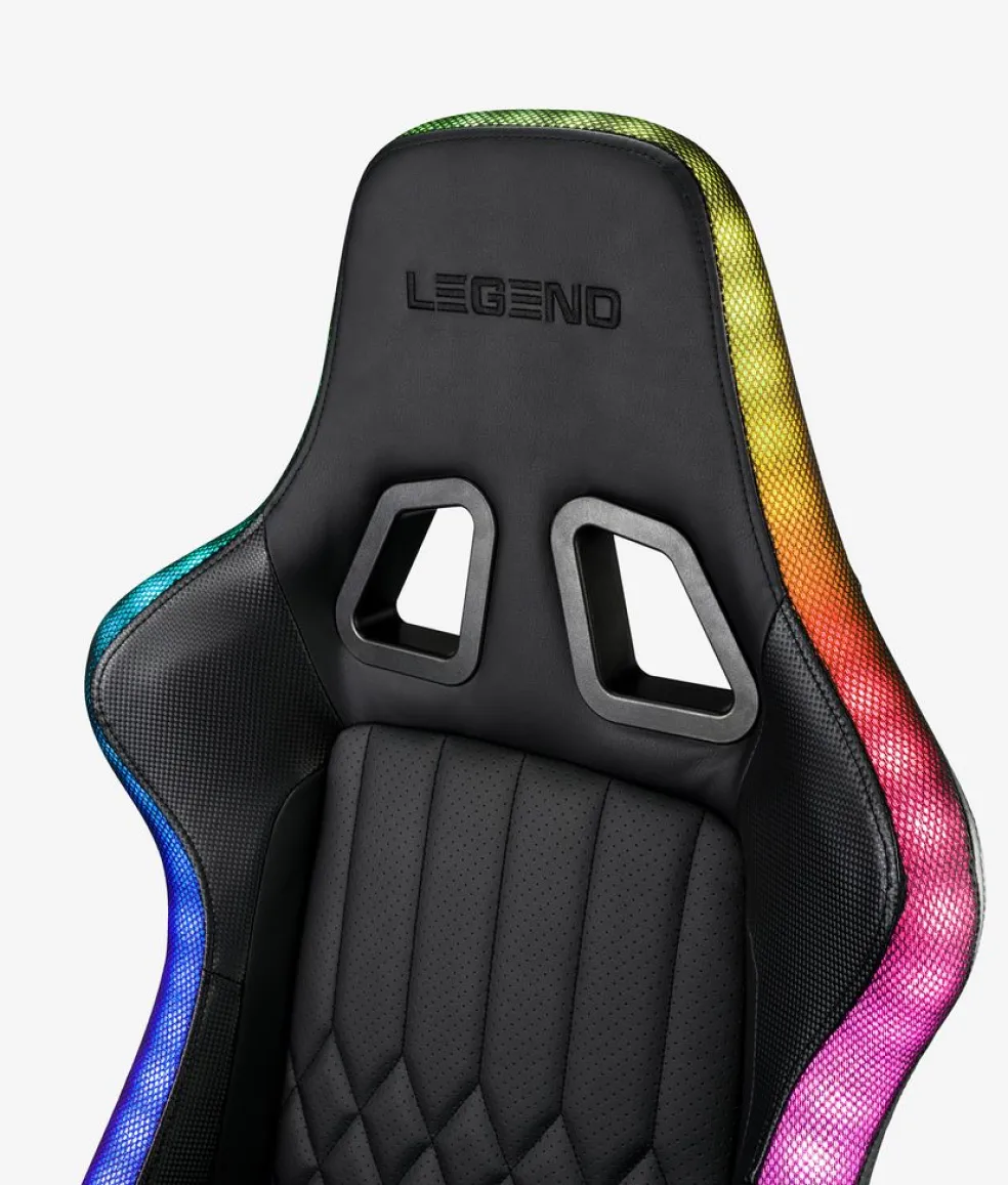 RANUMChaise gaming RANUM a/LED noir/noir