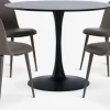 RINGSTED + ULDALRINGSTED Ø100 table noir + 4 ULDAL chaises brun