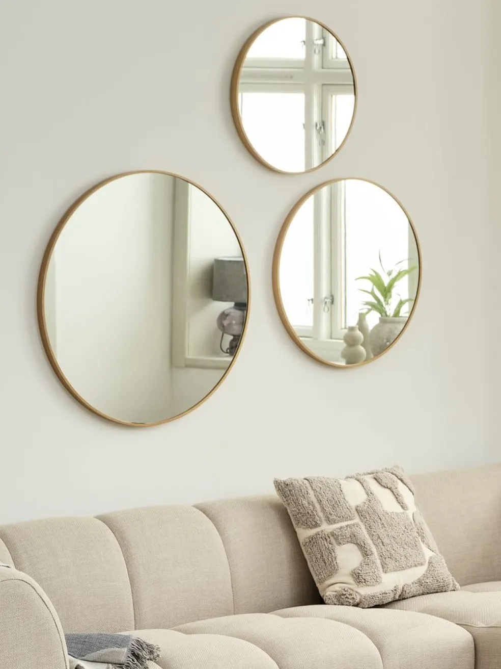 SANDAGERMiroir SANDAGER 3 pcs/pqt coloris chêne naturel