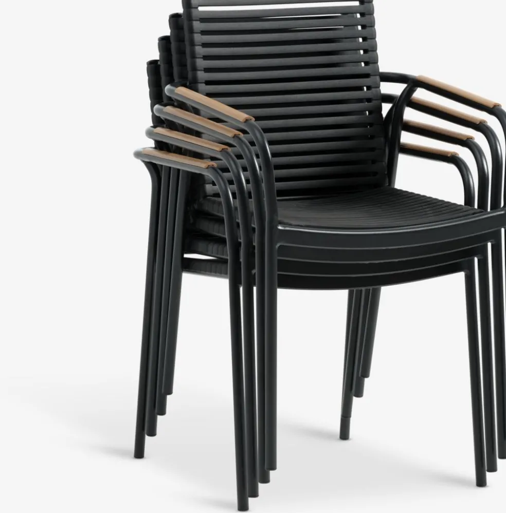 SANDVIKA + NABESANDVIKA L65 table + 2 NABE chaises noir