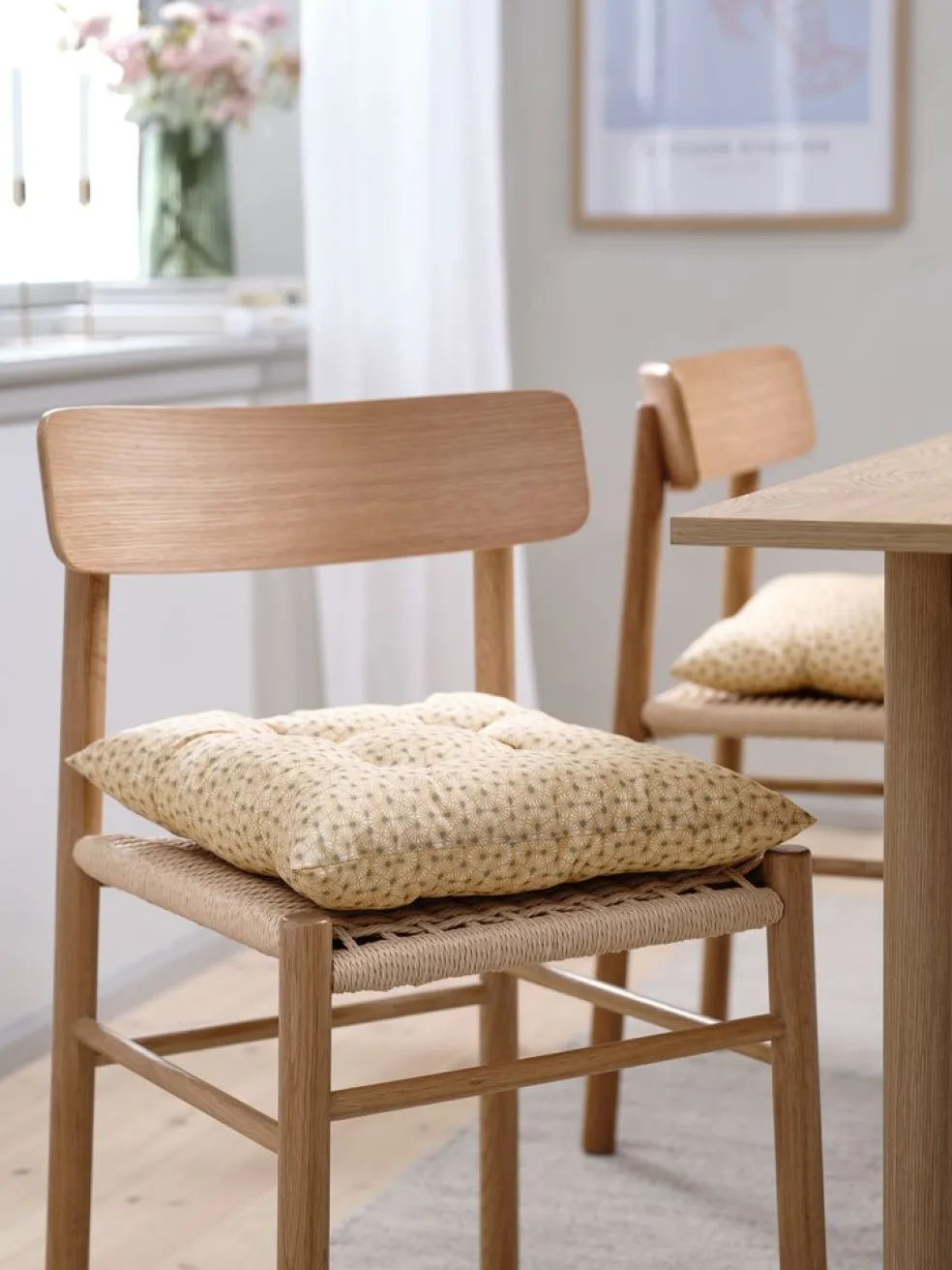 SELJECoussin de chaise SELJE 40x40x8 latte/pétrole