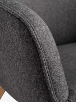 SKALBORGFauteuil/repose-pieds SKALBORG tissu gris foncé/chêne