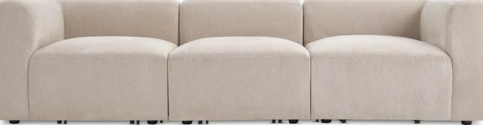 SKEJBYCanapé modulable SKEJBY 3 personnes tissu beige
