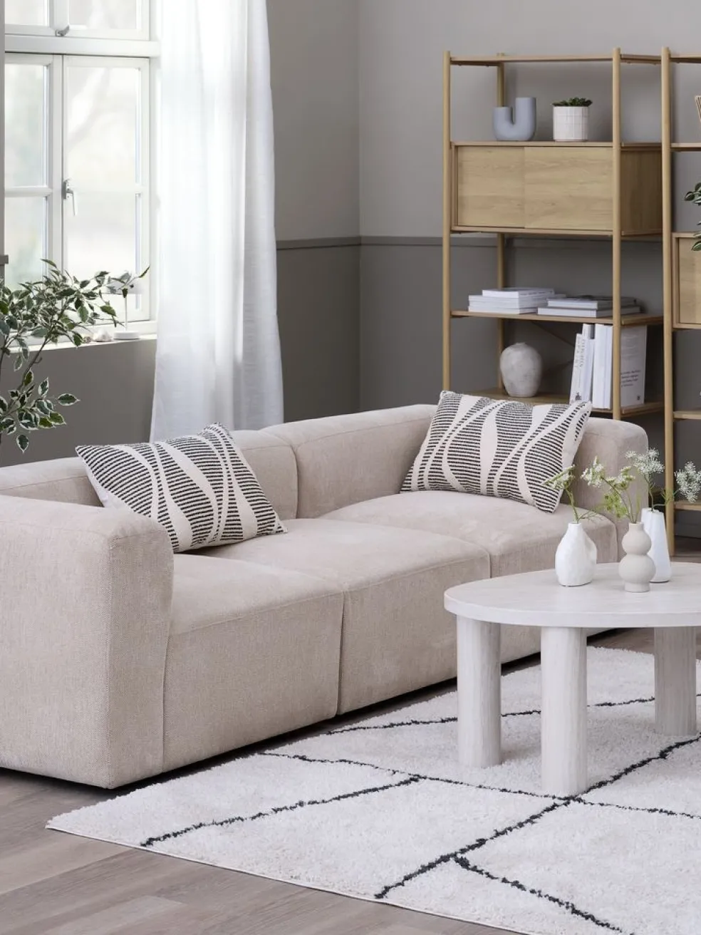 SKEJBYModule canapé SKEJBY central tissu beige