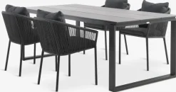 SONNERUP + GILJASONNERUP L215 table + 4 GILJA chaises gris