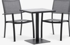 STENUNGSUND + STRANDBYSTENUNGSUND L60 table + 2 STRANDBY chaises gris
