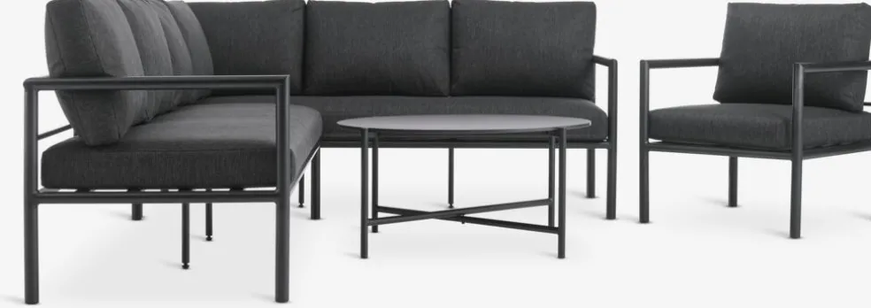 TAERNABYEnsemble lounge TAERNABY 7 personnes noir