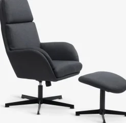 TANKEDALFauteuil inclinable a/repose-pieds TANKEDAL tissu gris foncé