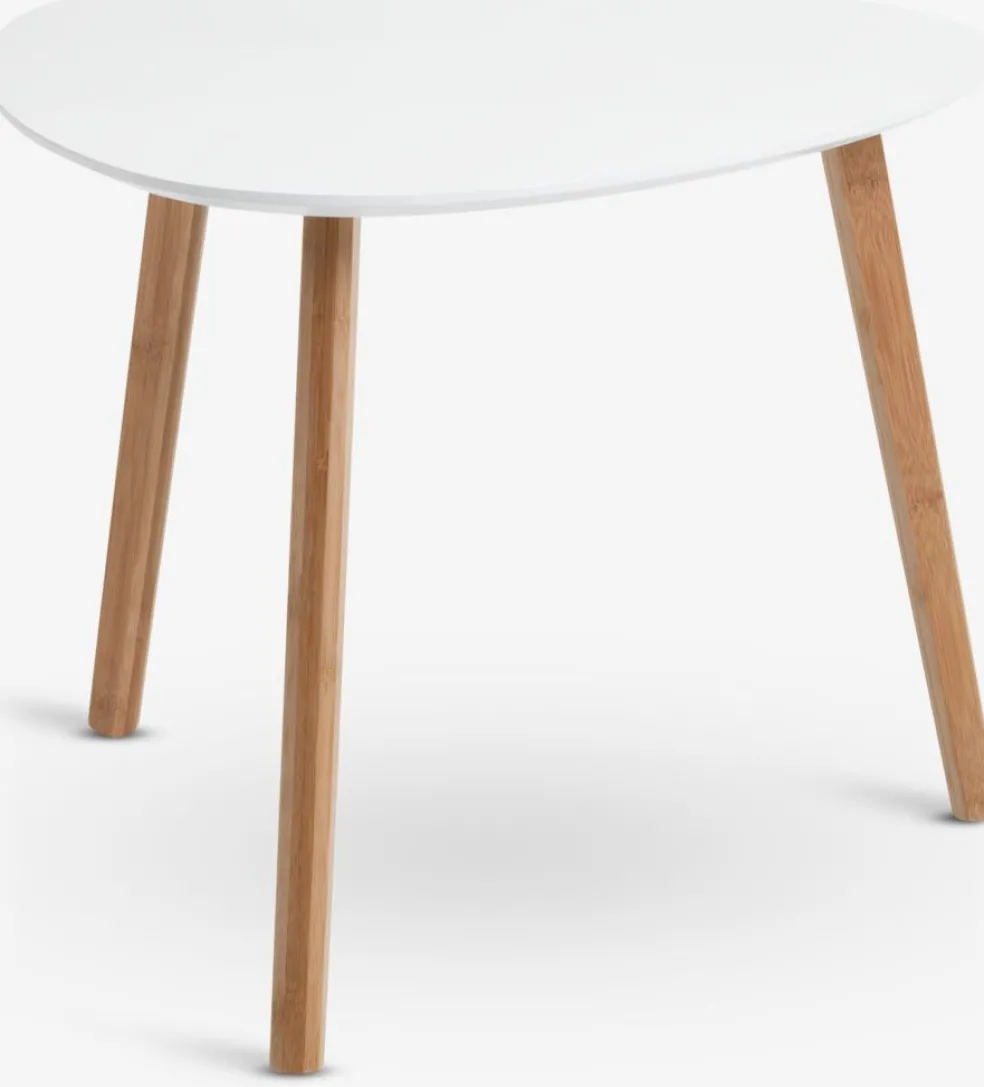 TAPSBout de canapé TAPS 55x55 blanc/bambou