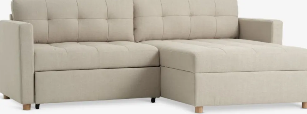 TEGLHUSECanapé convertible méridienne TEGLHUSE tissu beige