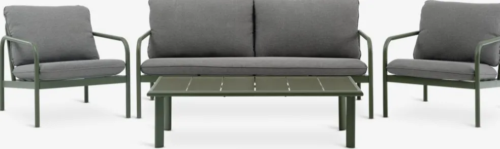 TEGLUMEnsemble lounge TEGLUM 4,5 personnes vert olive