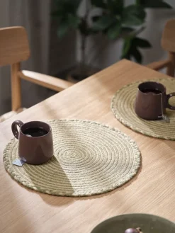 TETTEGRASSet de table TETTEGRAS Ø37 naturel/vert
