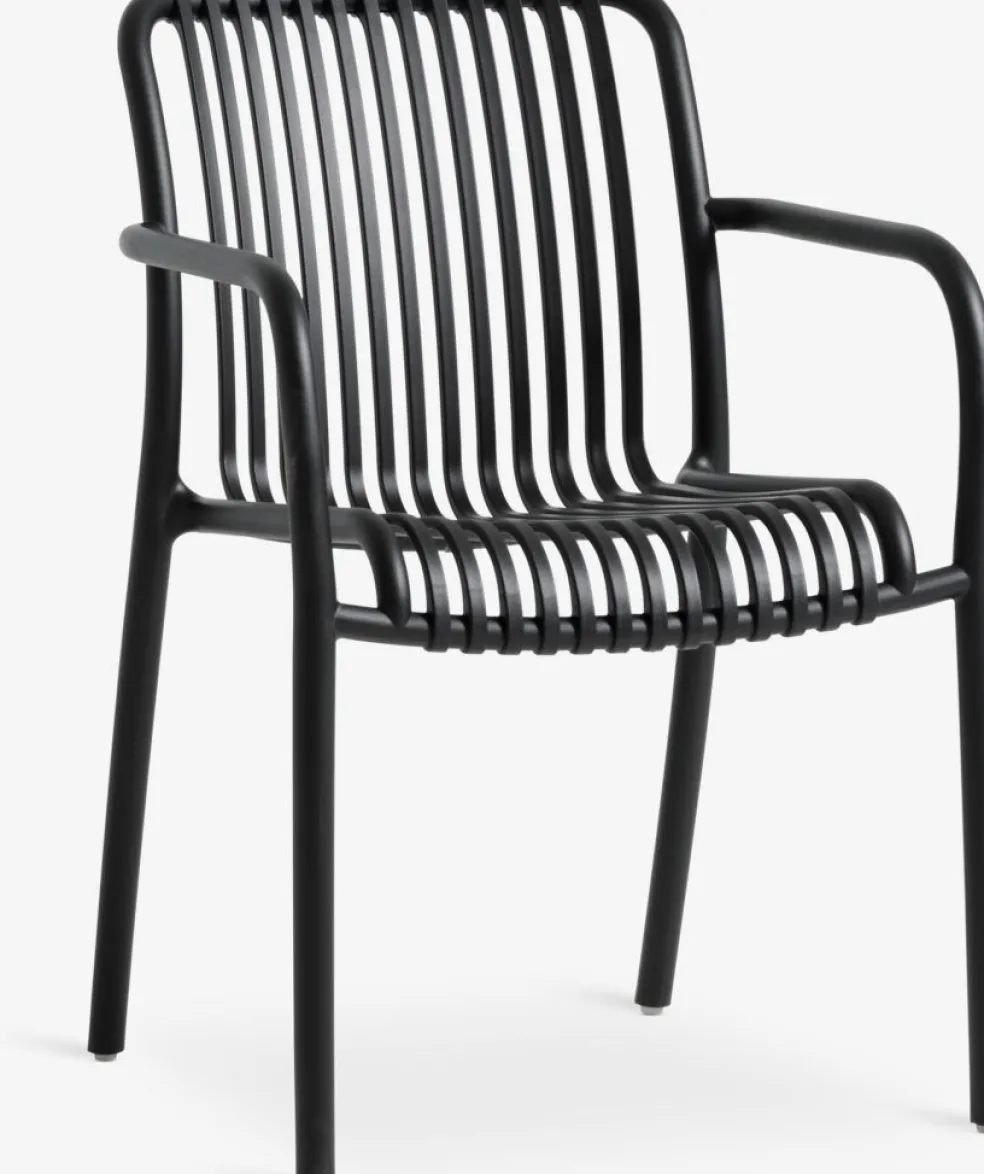 TIPMOSE + NABBENTIPMOSE L70 table gris + 2 NABBEN chaises noir