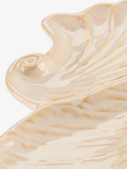 TORTUNAPlateau TORTUNA 10x25cm forme coquillage beige