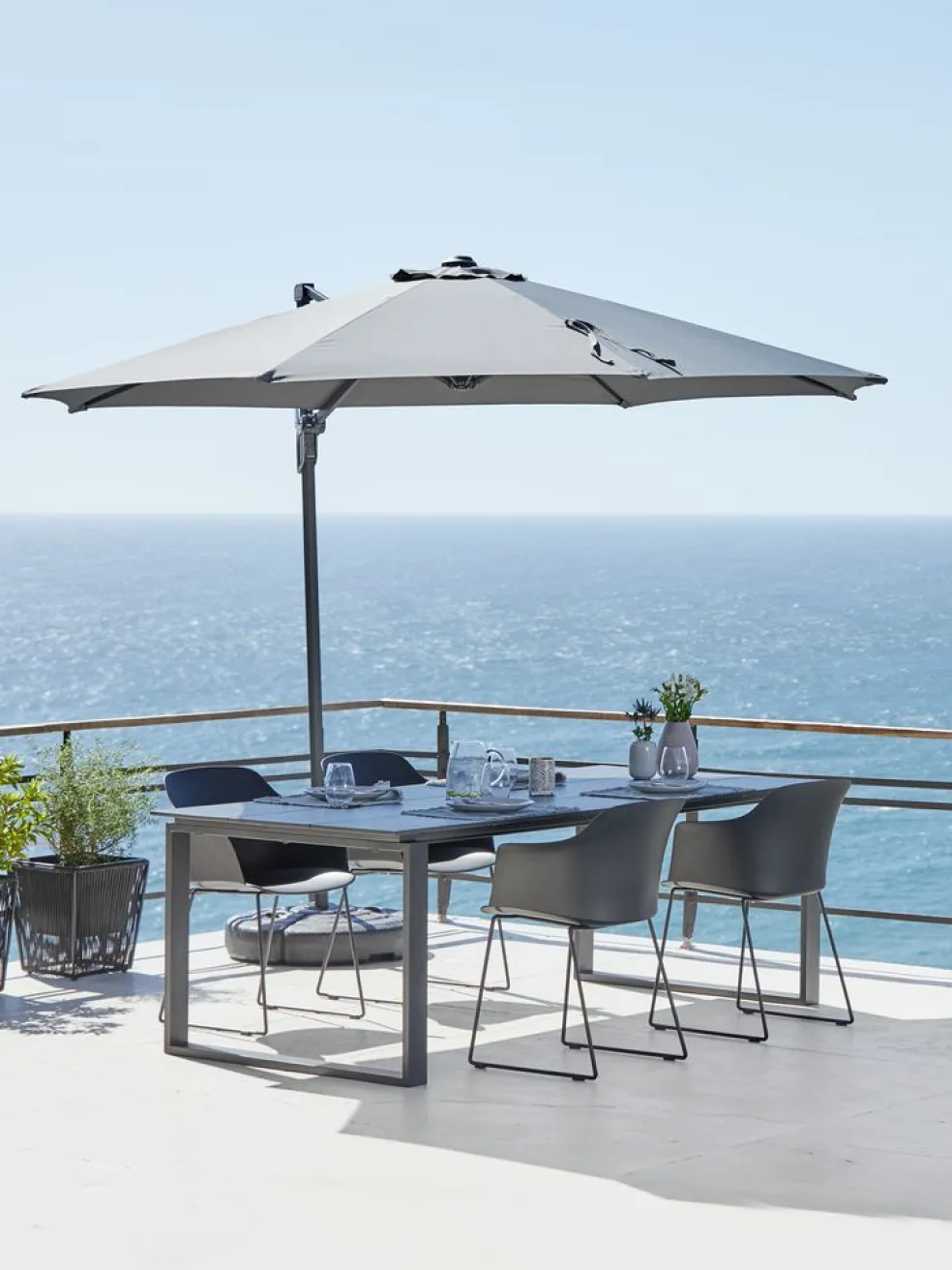 TRONDHEIMParasol déporté TRONDHEIM Ø300 gris