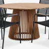 UDBYNEDER + NABEUDBYNEDER Ø120 table teck + 4 NABE chaises noir