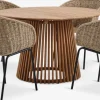 UDBYNEDER + TUERNEUDBYNEDER Ø120 table teck + 4 TUERNE chaises naturel