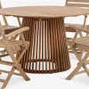 UDBYNEDER + VESTERHAVETUDBYNEDER Ø120 table + 4 VESTERHAVET chaises teck