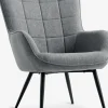 ULDUMFauteuil ULDUM tissu gris/noir
