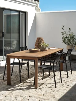 UVDAL + HEMSEDALUVDAL L223 table eucalyptus + 4 HEMSEDAL chaises noir
