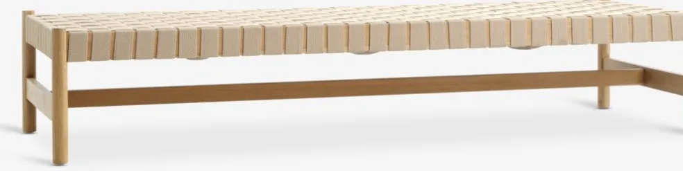 VADEHAVETBanquette VADEHAVET 189x67 tissu naturel/chêne naturel