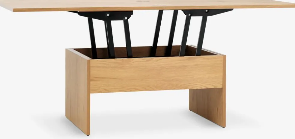 VARDETable basse VARDE L80/160 a/plateau dépliant coloris chêne