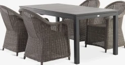 VATTRUP + GAMMELBYVATTRUP L172/276 table noir + 4 GAMMELBY chaises gris