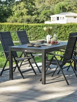 VATTRUP + MYSENVATTRUP L172/276 table noir + 4 MYSEN chaises gris
