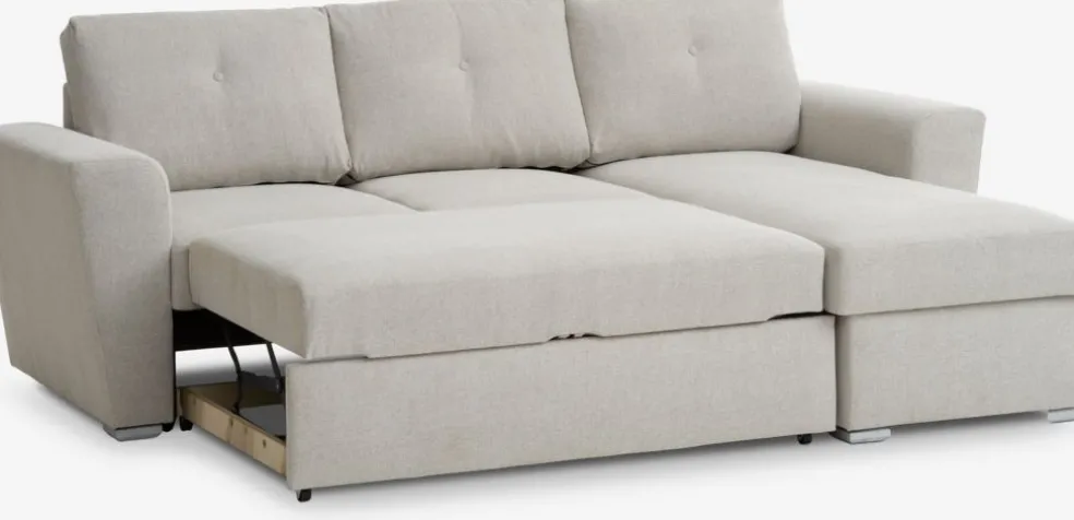 VEJLBYCanapé convertible méridienne VEJLBY tissu sable clair