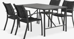 VIERLI + GLOMFJORDVIERLI L149 table + 4 GLOMFJORD chaises noir