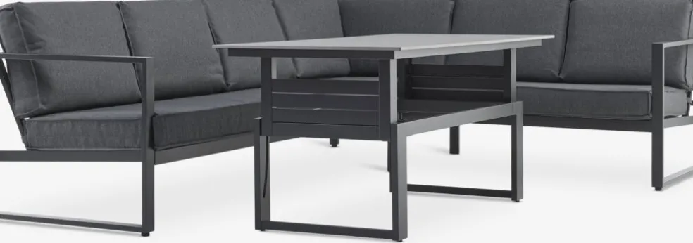 VONGEEnsemble lounge VONGE 6 personnes noir