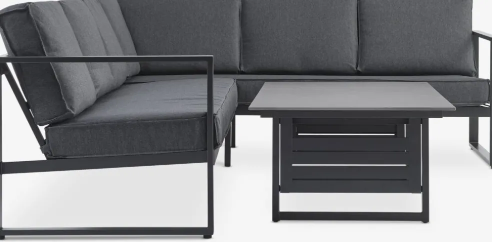 VONGEEnsemble lounge VONGE 6 personnes noir
