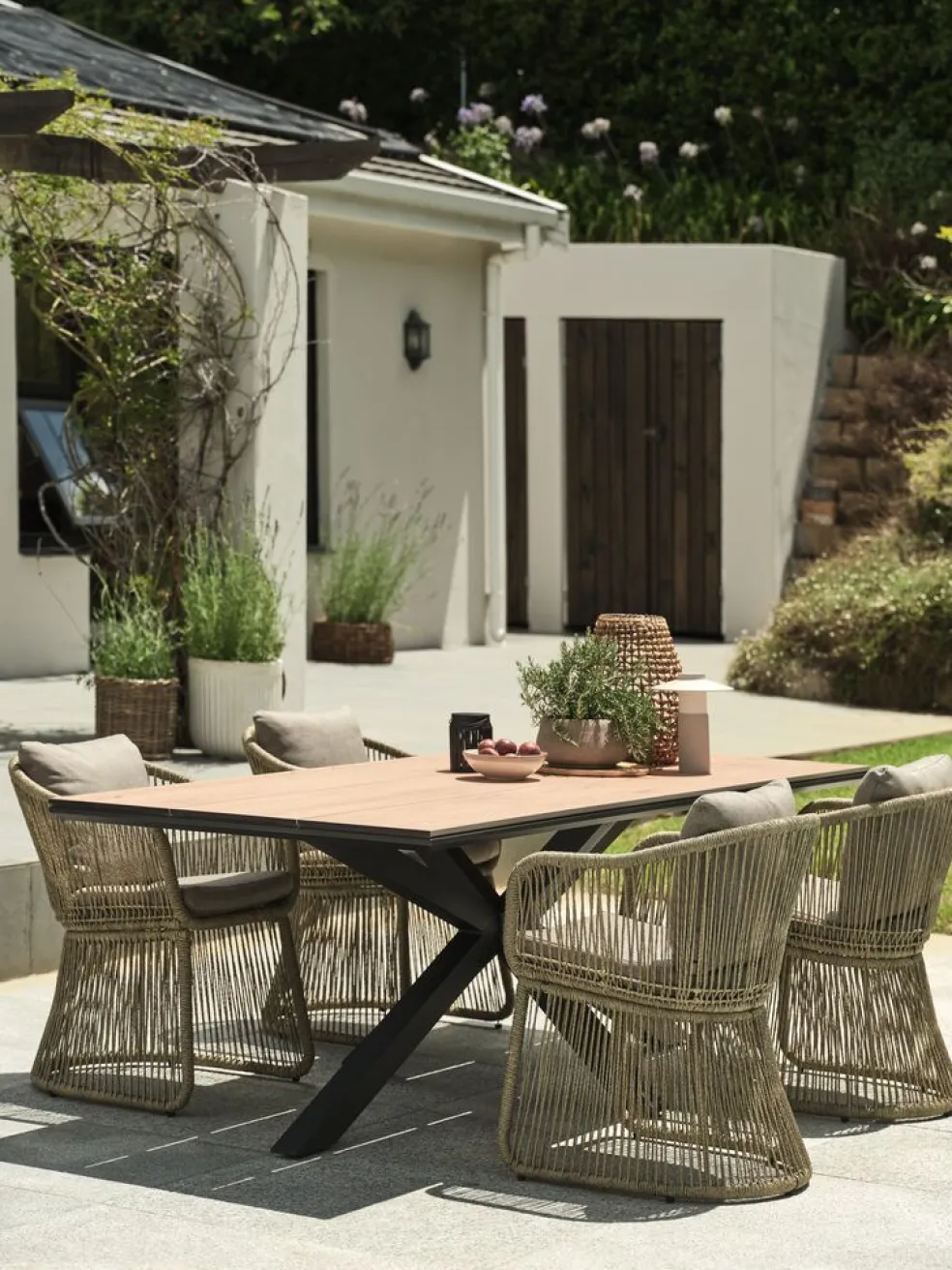 YPNASTED + STORDALENYPNASTED L215 table + 4 STORDALEN chaises naturel